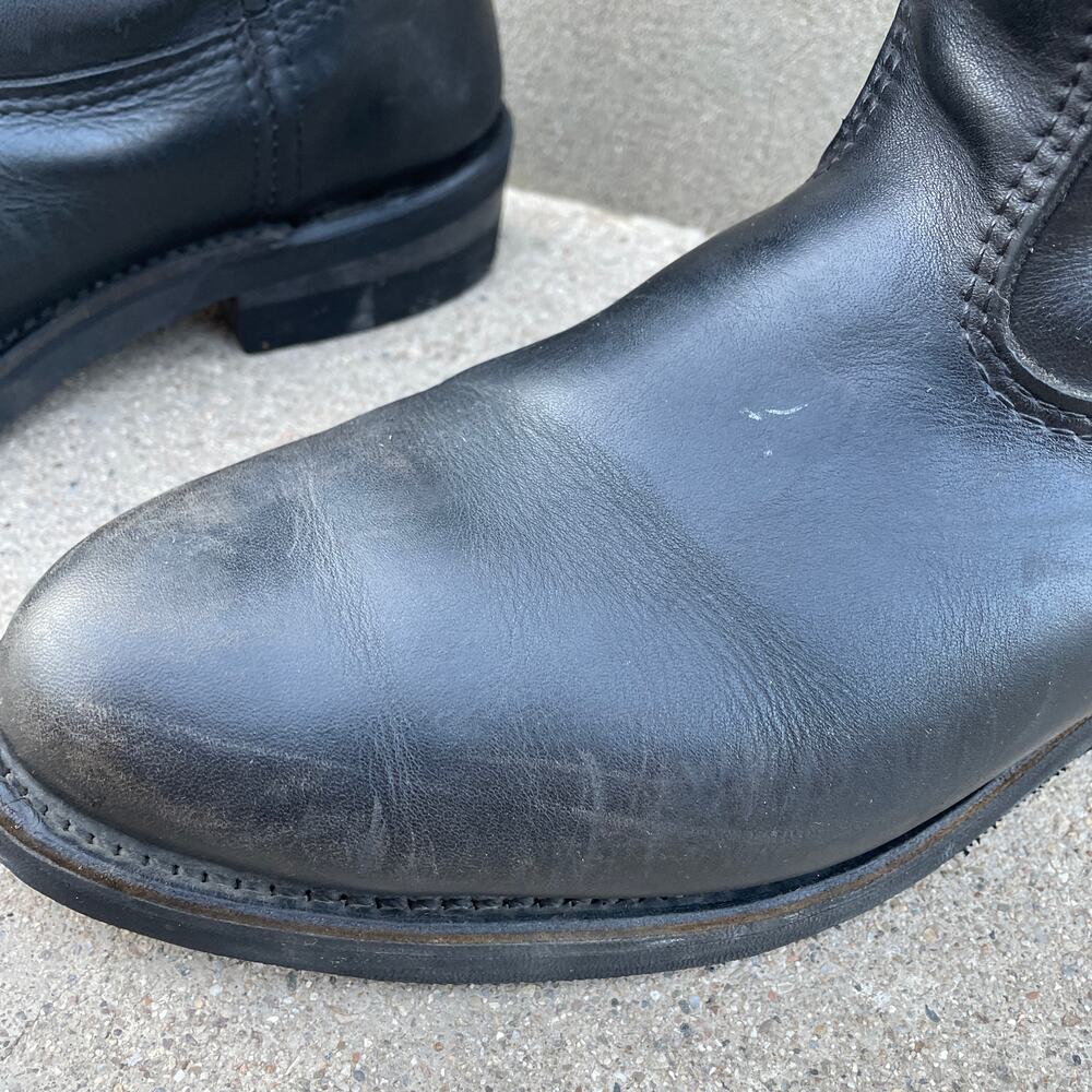 Red Wing Pecos Boots Mens 10.5 B Black Leather Vibram Work Ranch Western Pull On - Picture 9 of 16